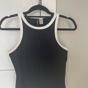 Black and White Crop Tank Top